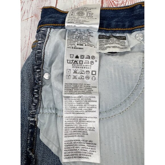 Levis Womens 501 Original High-Waisted Denim Shorts Distressed Blue Size 27 - Picture 9 of 13